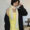Narrow Cashmere Knitted Scarf Korean Style Winter Neck Warmer Soft Dopamine Dot Scarf  Daily