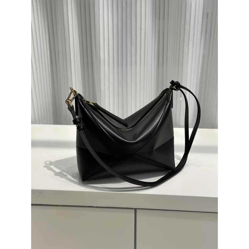 Genuine Leather Creative Foldable Geometric Handbag Women's New Cowhide Designer Niche Underarm Bag Light Luxury Commuter Bag