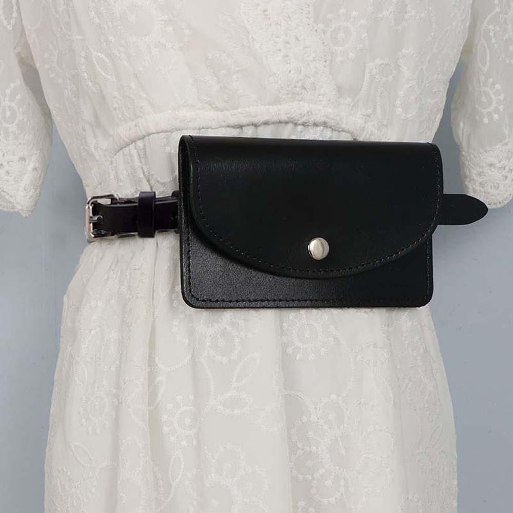 2 in 1 Waistband Waist Bag Detachable PU Leather Coin Purse Simple Waist Belt With Bag  Work