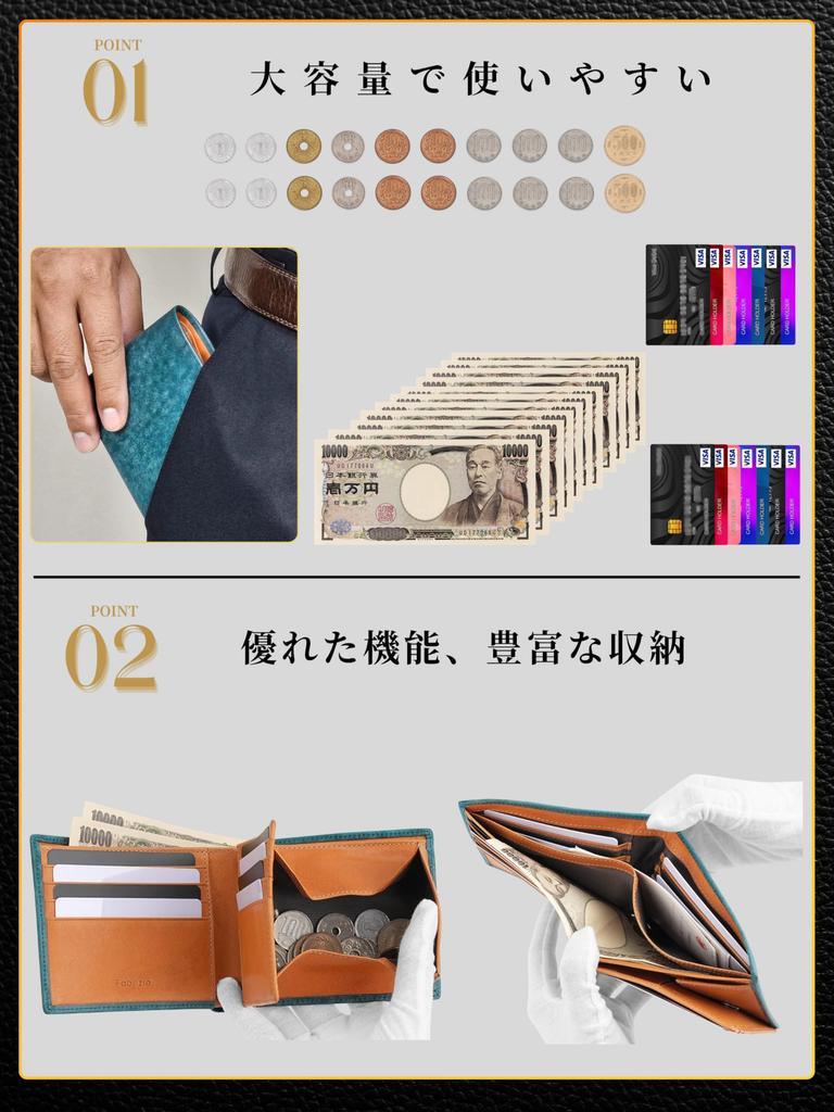 Fabrizio Zweifach gefaltete Geldbörse mit Münzfach und leicht herzustellen aus italienischem Leder von Top Leather, Große Herren-Geldbörse aus echtem Leder, Kastenform, Portemonnaie, Dünn, Weich, Verwendung,