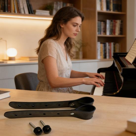1/2/3 Sady Popruhy pro Piano Stojan Nastavitelné Popruhy Zámek pro Piano Stojan z Umělé Kůže Elektronické Klávesnice Bezpečný Upevňovací Pás