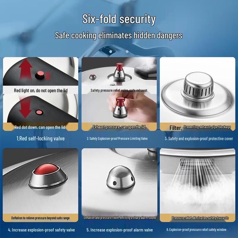 ASD 304 Stainless Steel Explosion-Proof Pressure Cooker 24cm