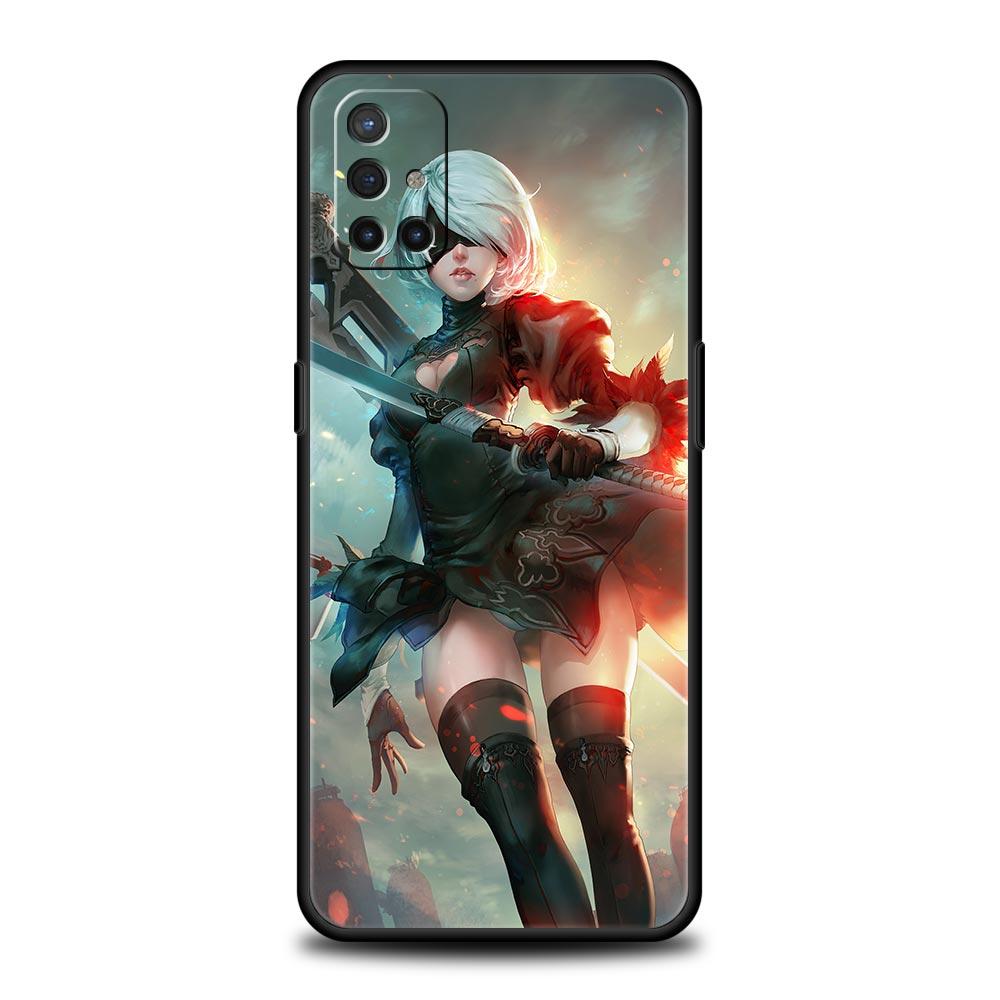 Nier Automata Cartoon For OnePlus 10 Pro 9 8T 8 Nord N10 7 7T 9R Phone Case For 1+ Nord 2T CE 2 N100 N200 Z 5G Soft Black Cover