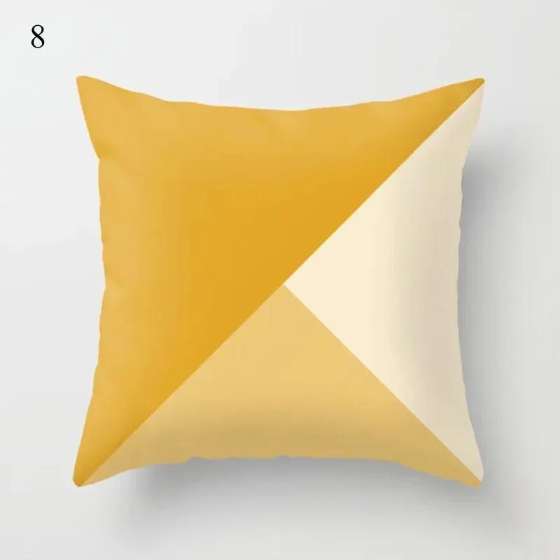 45*45Cm Yellow Print Cushion Pillowcase Geometric Hug Pillowcase Home Chair Sofa Decorative Cushion Square Pillowcase