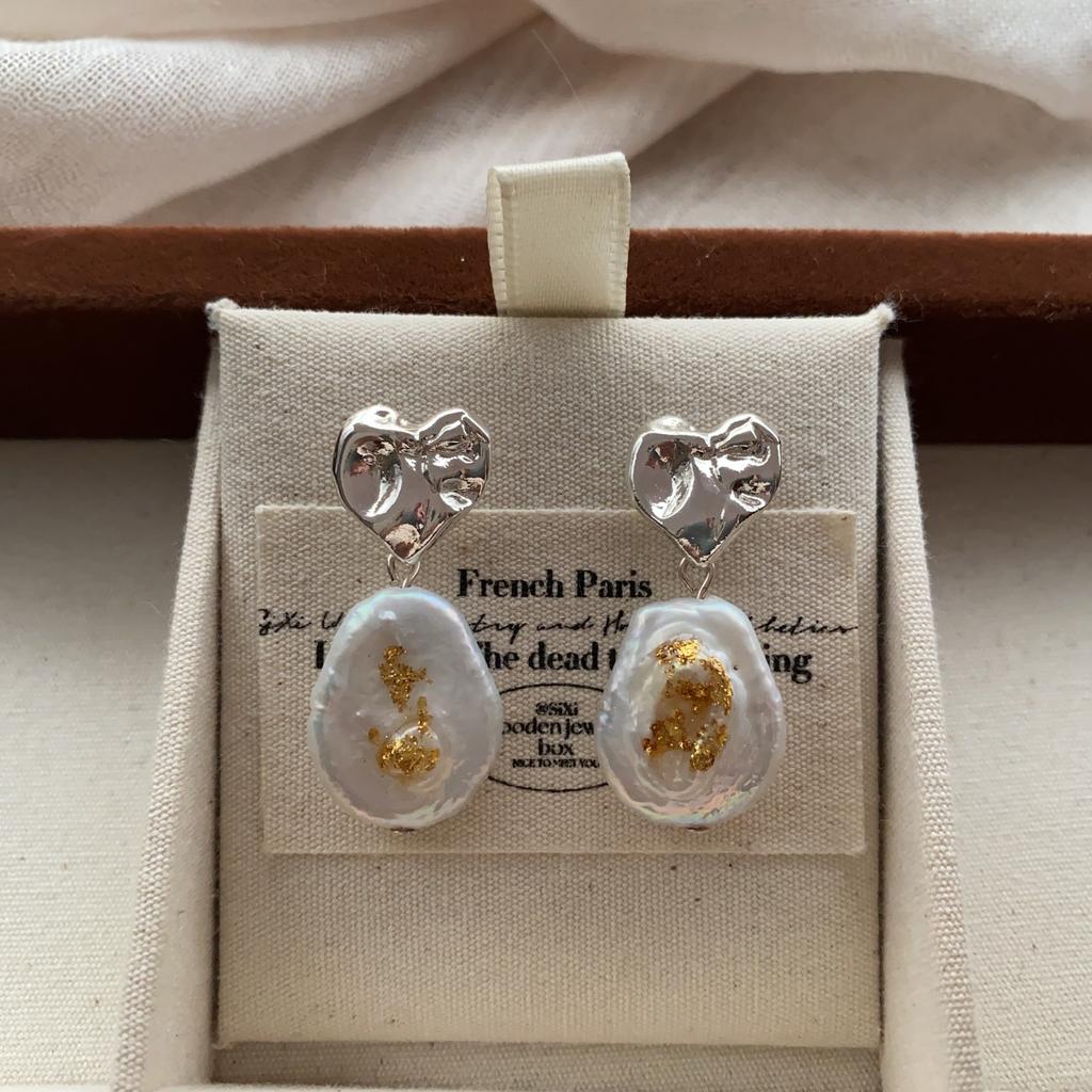 Baroque Natural Irregular Pearl Earrings Earrings Love Niche Unique Retro Luxury Exquisite Versatile