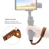PU Leather Light Brown Handheld Headball Camera Mobile Phone Lanyard Hanging Rope Hand Wrist Strap