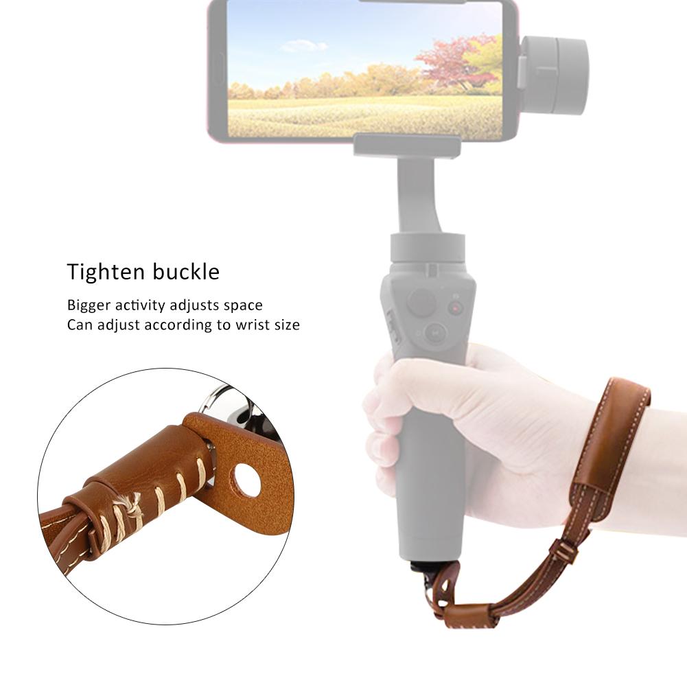 PU Leather Light Brown Handheld Headball Camera Mobile Phone Lanyard Hanging Rope Hand Wrist Strap