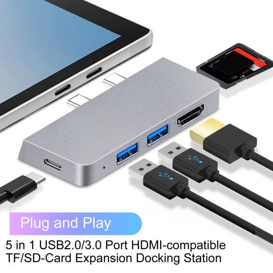 

Зручна док-станція USB Ефективна портативна стабільна передача срібний