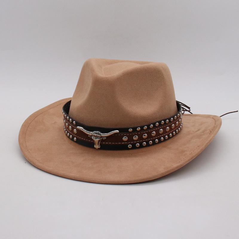 Western Minority Woolen Cowboy Hat Men And Women Couple Hat Woolen Visor Hat