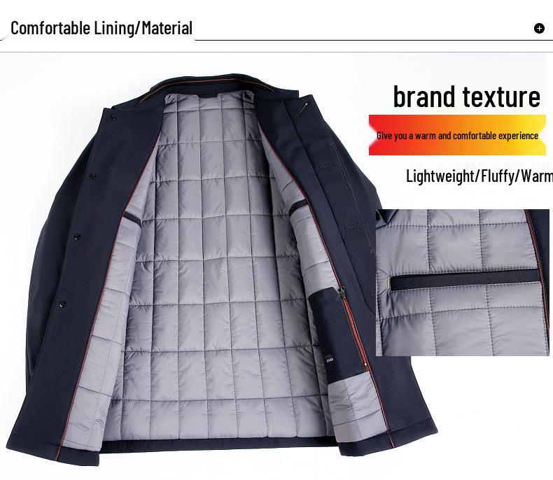 2025 Men's Winter Thickened Cotton Jacket – New Style Casual Lapel Jacket for Middle-aged and Elderly