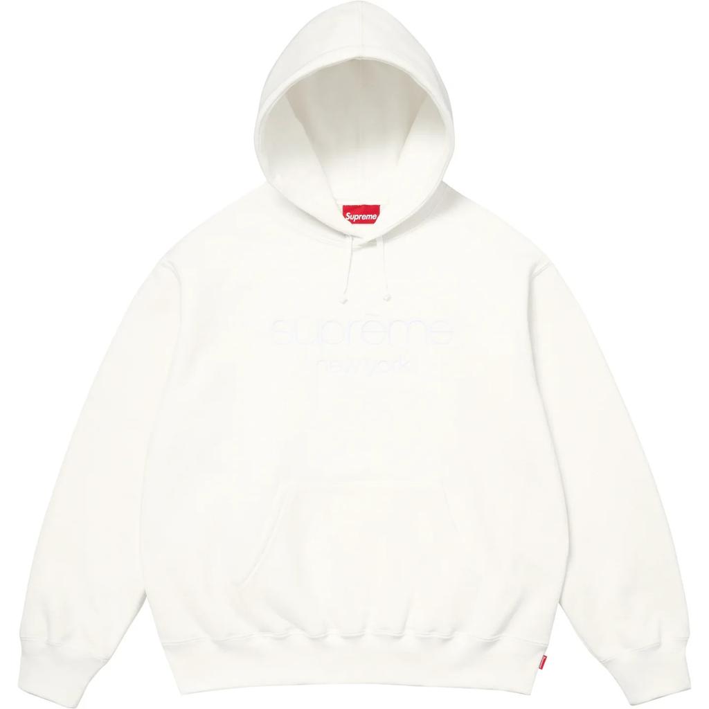 Supreme Classic Logo Hooded Sweatshirt White