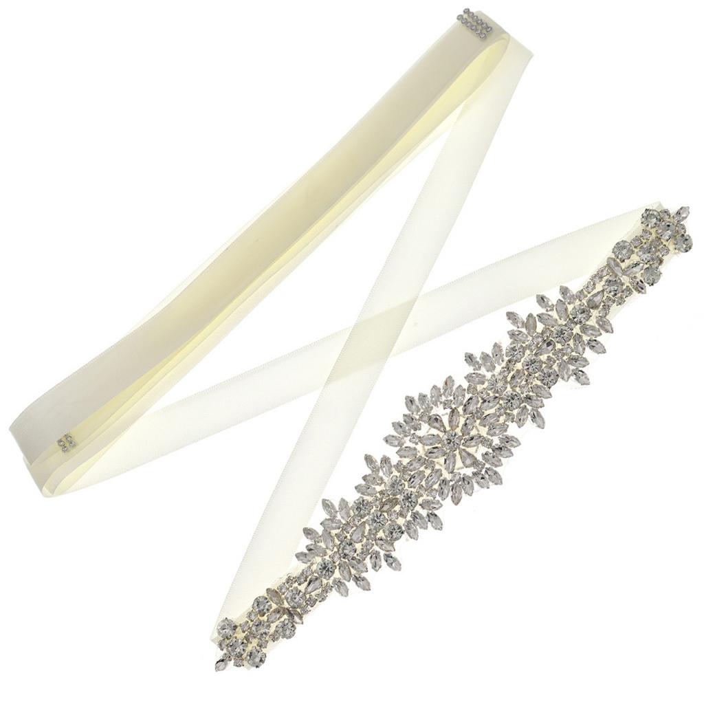 Shimmering Rhinestones Bridal Belt Handmade Crystal Sash Lace Belt for Wedding and Formal Dresses Evening Party Supply