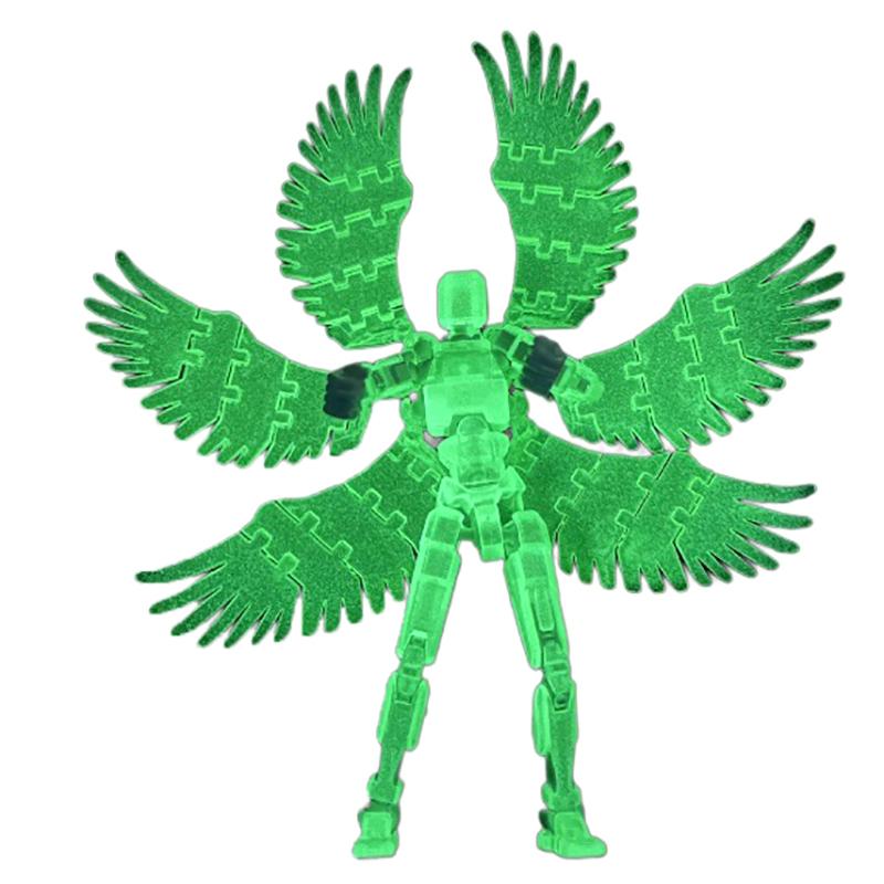 Cartoon Movable Figure With Wings Assembleable Male And Female Luminous Figure Toys