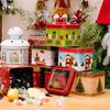 Cartoon Christmas Storage Box Stackable Jar Christmas Snowman Box Cookie Chocolate Tin  Celebration