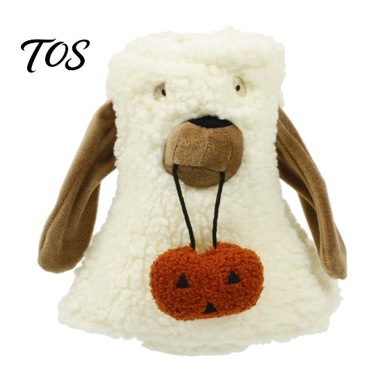 Holiday Wine Bottle Decor Halloween Ghost Fleece Bag, Cute Plush Themed Sleeve Cover for Dinner Table, Party Decoration Gift Bag A