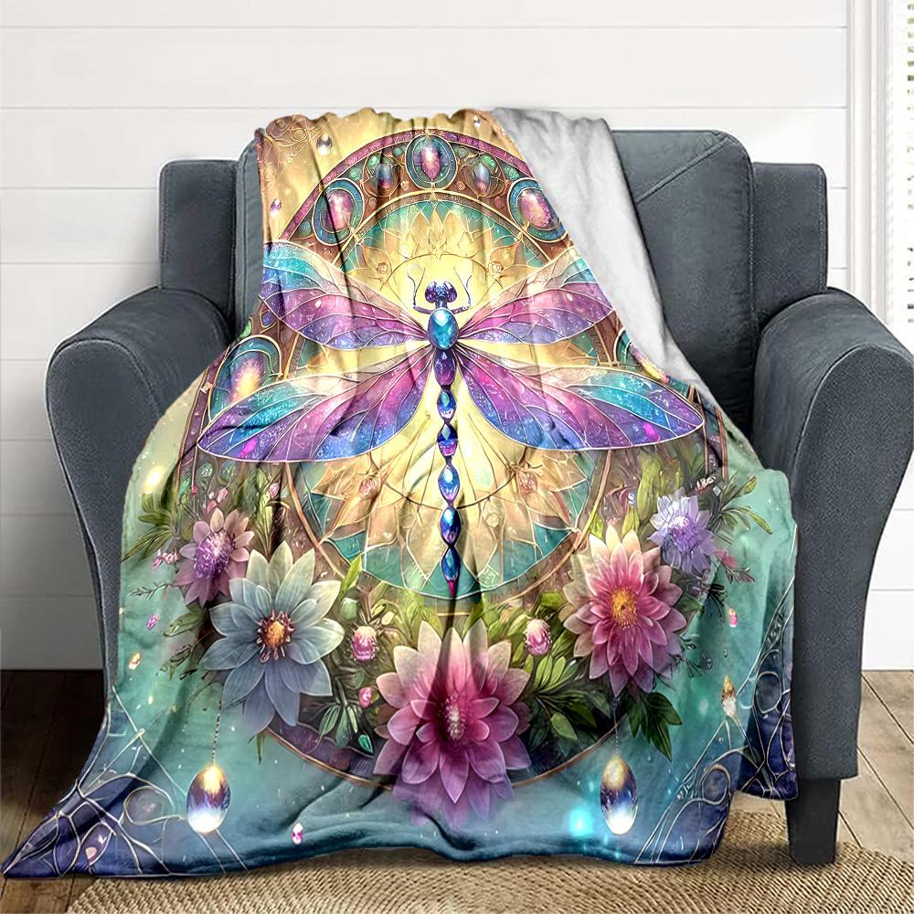 1pc Butterfly Garden Blanket, Lightweight Flannel Throw Blanket For Sofa, Bed, Travel214