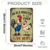 Rustic Chicken Metal Wall Art Sign - 8x12 Inch Vintage Rooster & Hen Iron Plaque, Weather-Resistant Indoor Decor
