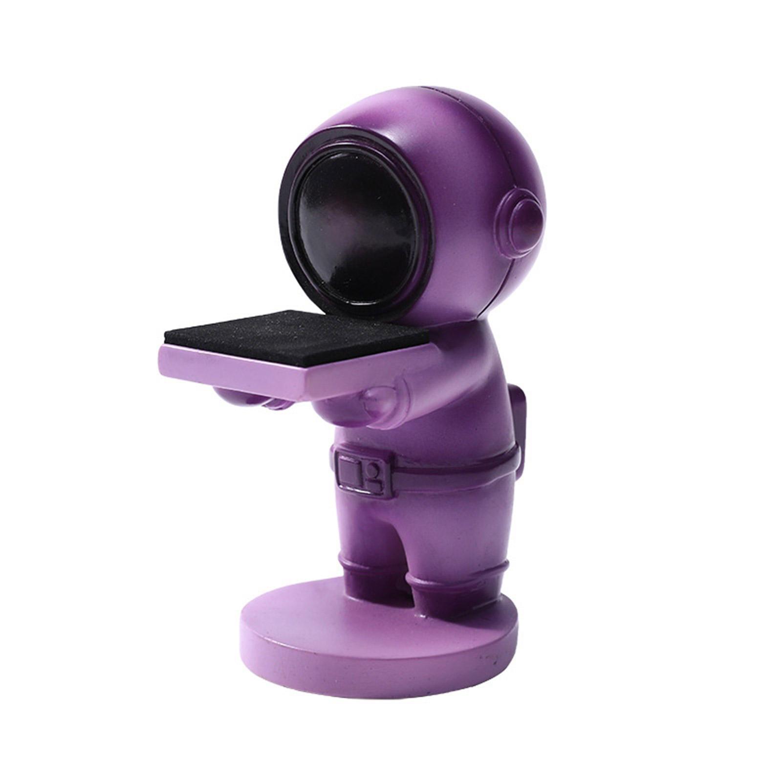 

Прочная полимерная подставка для часов и колец в виде космонавта, портативный аксессуар для хранения ювелирных изделий дома и в офисе фиолетовый