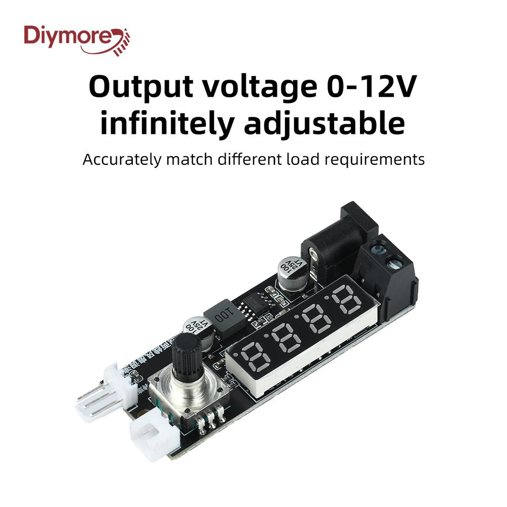 2/3 Wirn Speed Controller DC 12V 3A Digital Display With Temperature/RPM Display Adjustable Output Voltage
