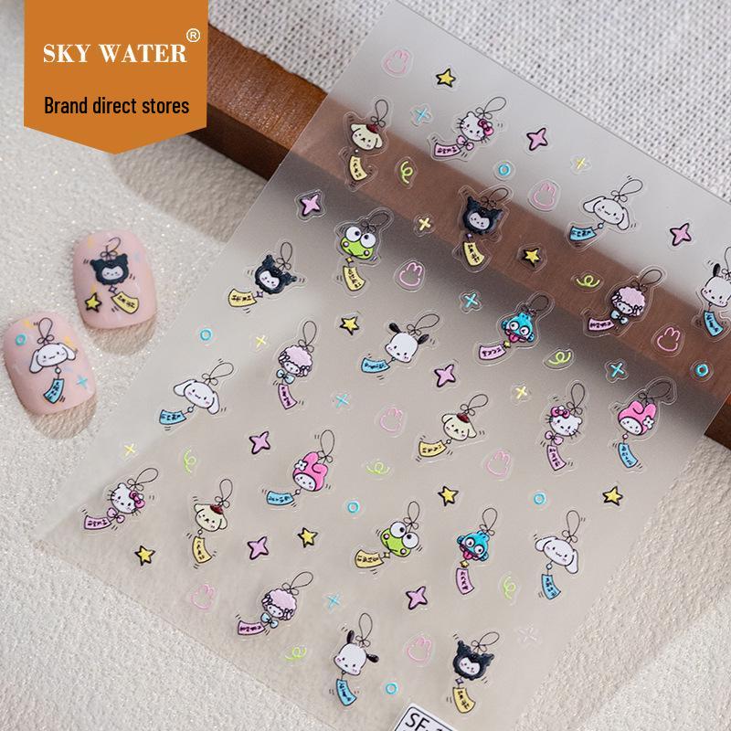 

SKY Kuromi Cinnamon Roll Wind Chime & Bunny Pen Holder Nail Art Stickers