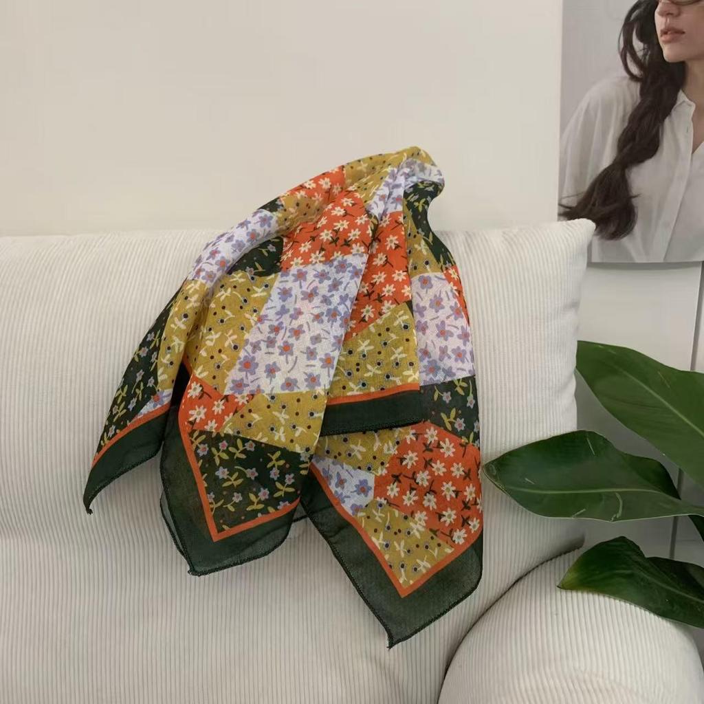 Women's Ethnic Style Leopard Print Scarf - Cotton Linen Silk Blend, Cashew Print, Autumn Accessory
