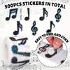 100-500pcs Music Notation Glitter Stickers Baking Birthday Wedding Party Gift Wrapping Label Scrapbook Cute Stationery Stickers