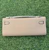 Genuine Leather Palm Pattern Cut Clutch Bag Cowhide Dinner Long Handbag
