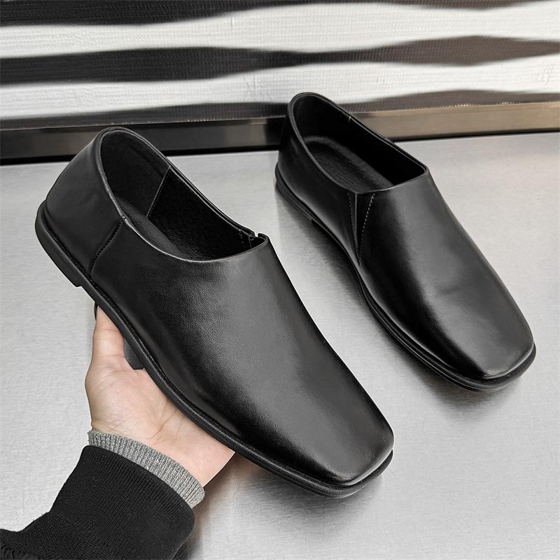 Fashion New Spring Solid Men's Boat Footwear Fashion Leather Loafers Slip on Casual Shoes Business Man Lazy Shoes Elegantes Gents Shoes