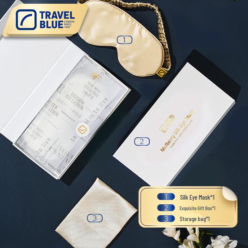 TRAVEL BLUE 100% Silk Sleep Eye Mask