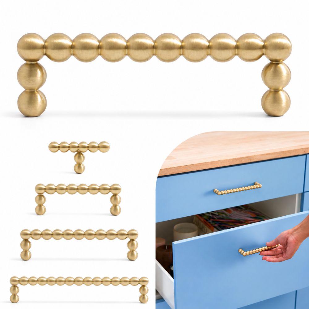 French Wardrobe Door Handles Solid Brass Cabinet Drawer Knobs Simple Hardware Handle Multipurpose