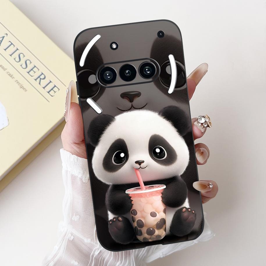 Para Funda Nothing Phone 3A A059 Lindo Dibujo Animado Panda Astronauta Silicona Suave Negro Mate Cubierta Para Nothing Phone3a Pro A059P Fundas