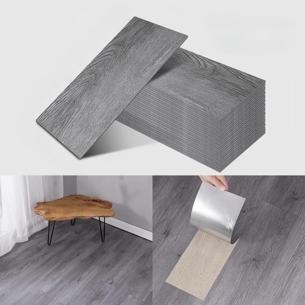 

10pcs 40cmx15cm PVC Floor Stickers Self-adhesive Waterproof Thickened Wood Grain Floor Living Room DIY 40cmX15cm
