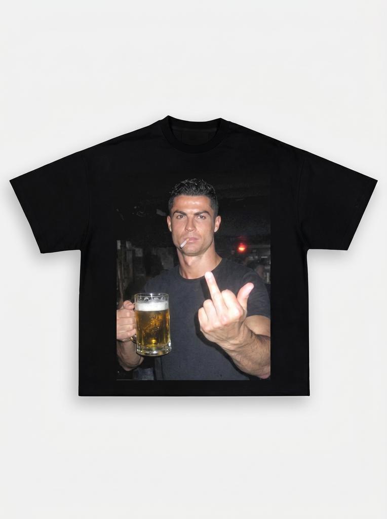 Off-Duty Fun Ronaldo Graphic 100% Cotton Hip Hop Fan T-Shirt