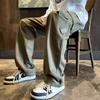 Overalls Men's Autumn New Hong Kong Style Ins Trendy Personalized Loose Straight-leg Pants Student Multi-pocket Casual Trousers