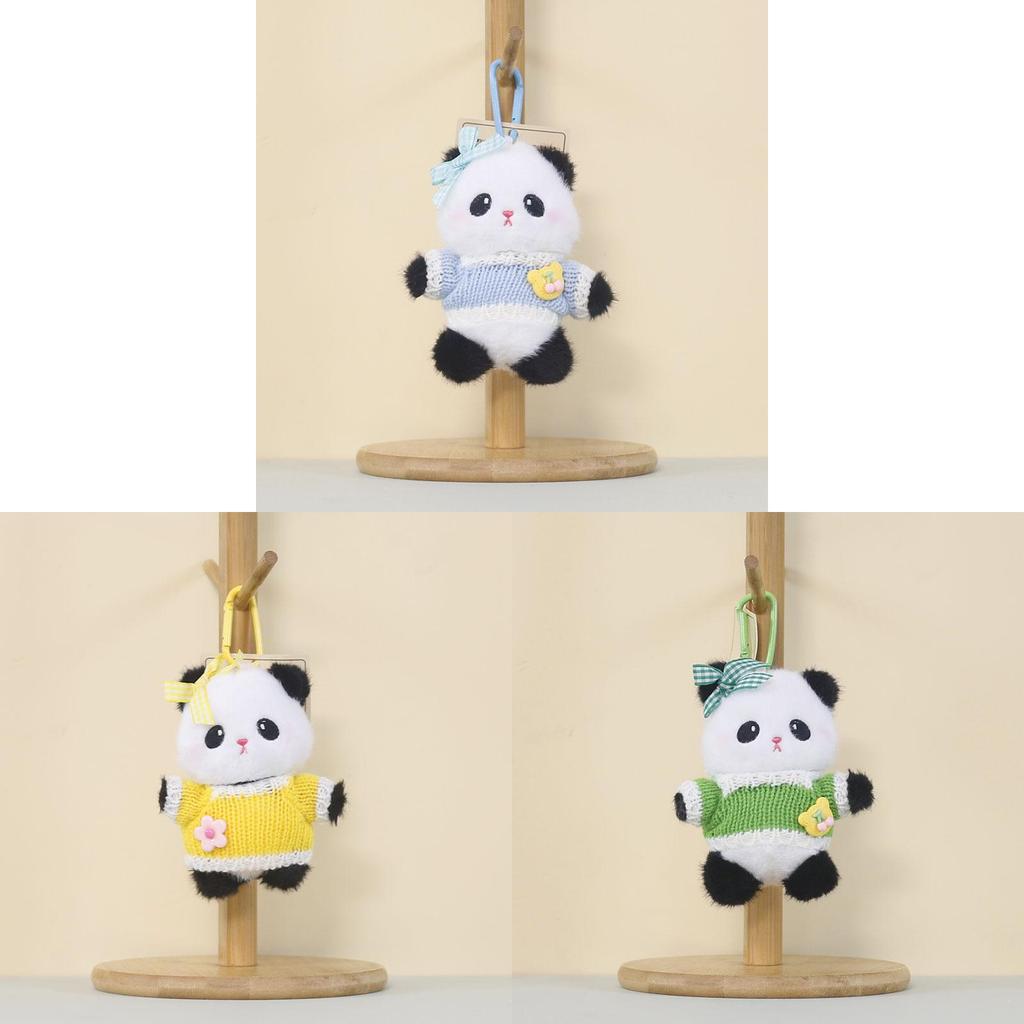 Plush Panda Keychain With Cotton Filling For Backpack Decor And Gift