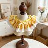 1 Set Kattenkostuum met Sterrenprint Gele Witte Gestreepte Hoed en Kant Ruffle Katten Slab Cute Huisdier Bandana Slab Outfit voor Katten Kleine Middelgrote Honden