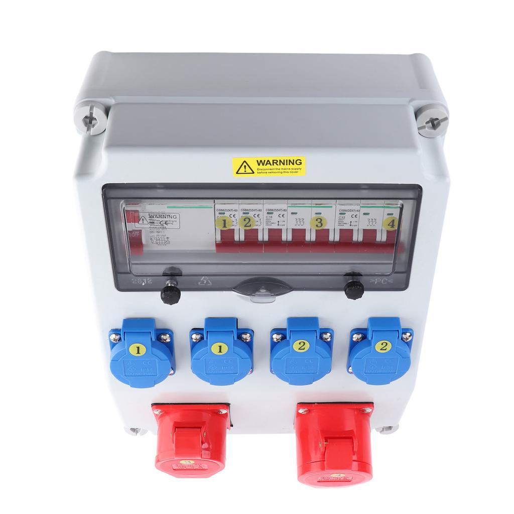 Industrielle Steckdosenbox 2-adrig 220?250 V, 5-adrig, 380?415V Steckdosen C16 C32 Leistungsschalter Strom