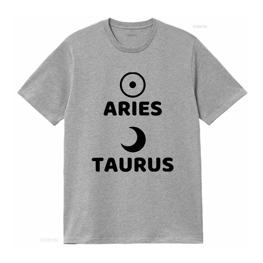 Mens Aries Sun Taurus Moon Astrology Design T Shirt White vintage Washed Soft Breathable Stretched designer clothes streetwear
