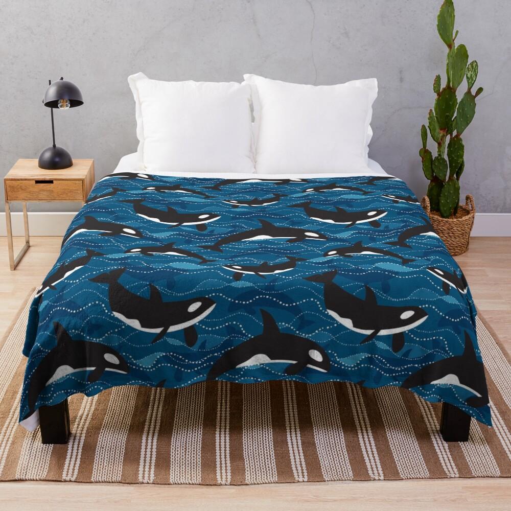Deep Sea Orca Throw Blanket
