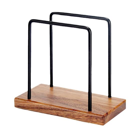 Napkin Holder Kitchen Table Metal Paper Napkin Storage Stand with Wooden Base Sturdy Tissue Holder Practical Dining Accessory