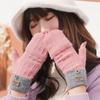 Gloves Autumn And Winter Half-finger Gloves Female Gloves Flip Mittens Christmas Wool Mittens
