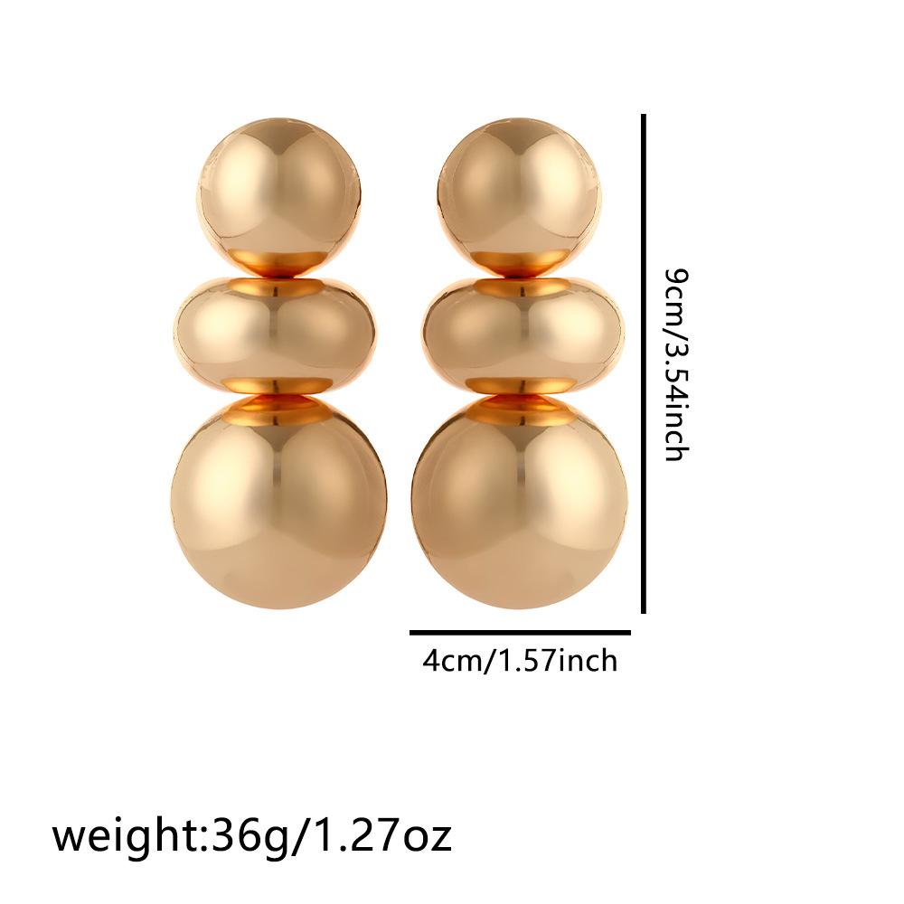 Exaggerated and Atmospheric Earrings, Glossy Geometric Round Earrings, Light Luxury, High-end, Ladylike Earrings