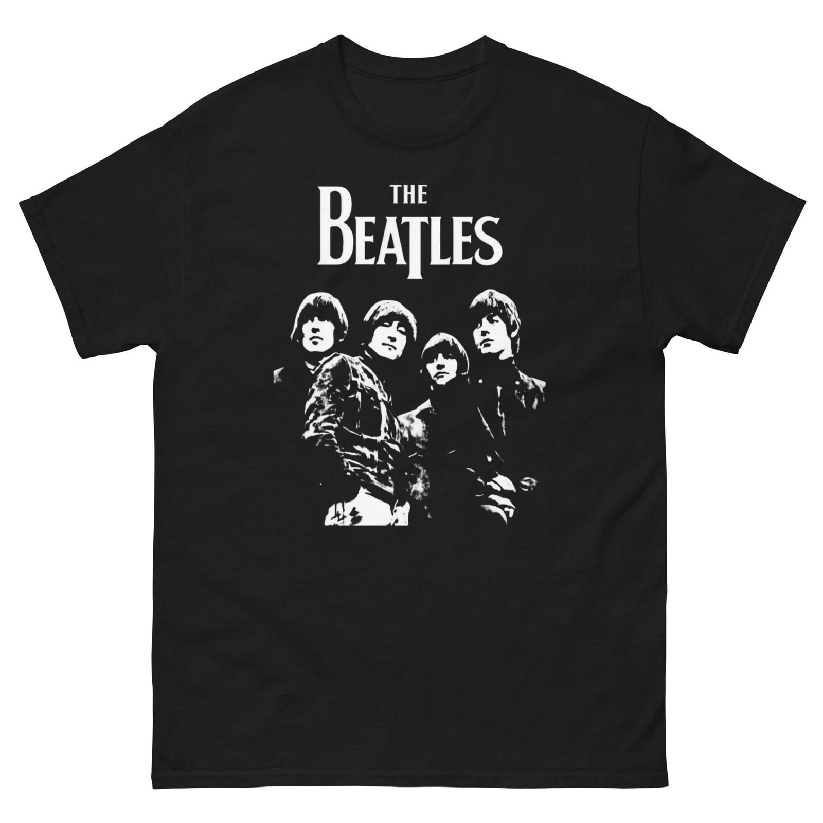 Футболка с винтажным фото группы The Beatles Классический рок Ретро Музыка Графическая футболка 2XL