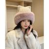 56cm To 60cm Head Circumference Fuzzy Knitted Bucket Hat Winter Ear Protection Hat Daily Casual