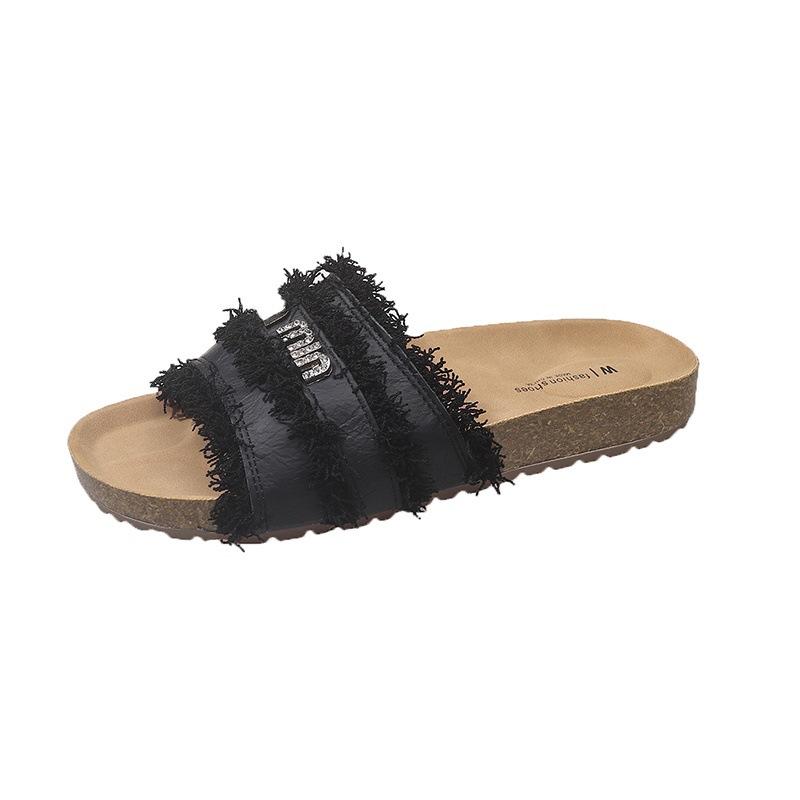 

Cool slippers women s summer outer wear 2025 new model with skirt high-end pregnant women non-slip soft bottom beach one-word drag 40 чёрный