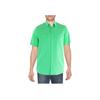 Polo Solid Color Spread Collar Loose Fit Short Sleeve Shirt Men Shirts Green 710914376-001