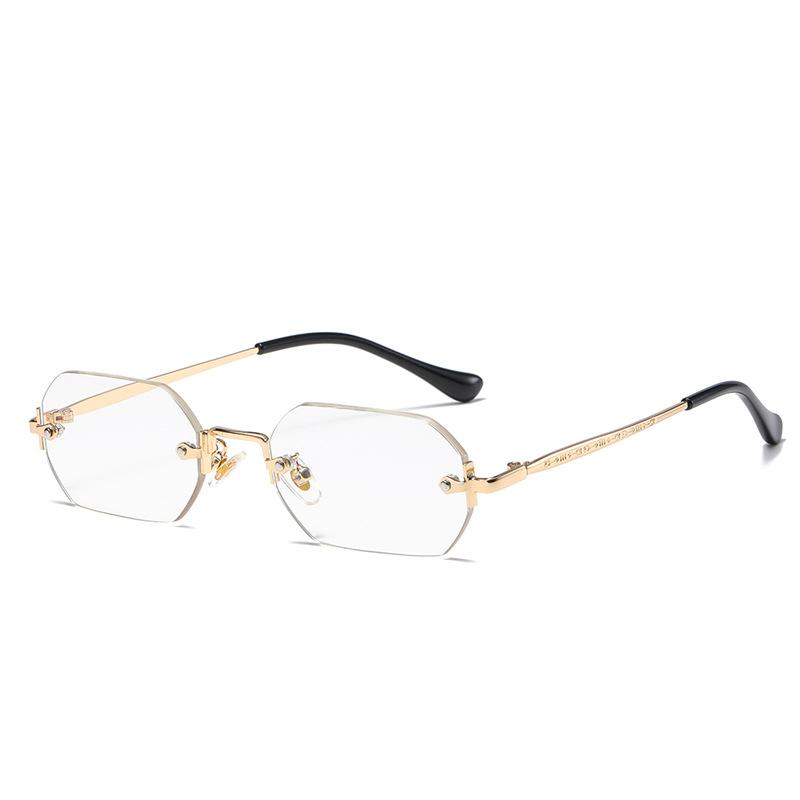 SHAUNA Occhiali da Sole Gotici Senza Montatura Retro Punk Lenti Sfumate UV400