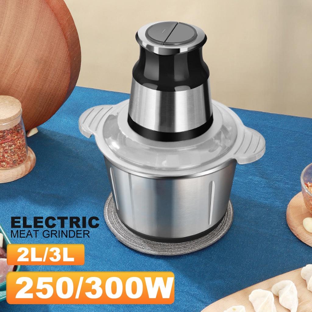 3/2L 250/300W  2 Speeds Foods Processor Sausage Maker Electric Meat Grinders Meat Vegetable Chopper Stainless Steel Crusher Slicer