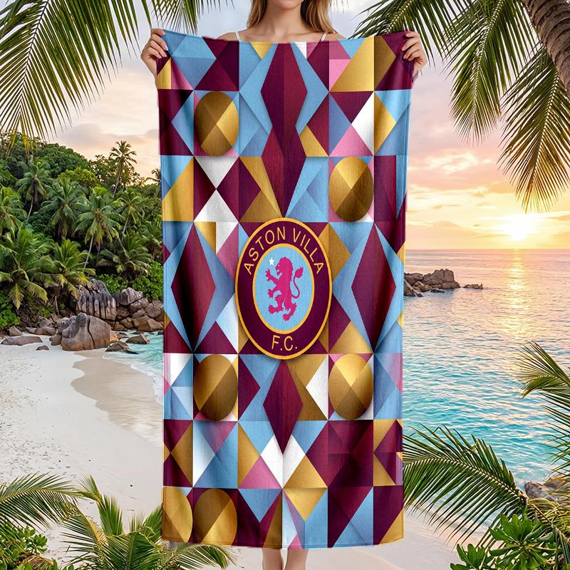Asciugamano da Spiaggia Aston Villa Football in Morbida Microfibra Asciugatura Rapida Assorbente per Spiaggia Piscina Viaggio