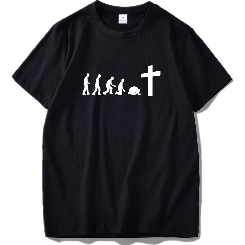 Eu Size Human Evolution Faith Fashion Design Pattern Personality 100 Cotton T Shirt 3XL
